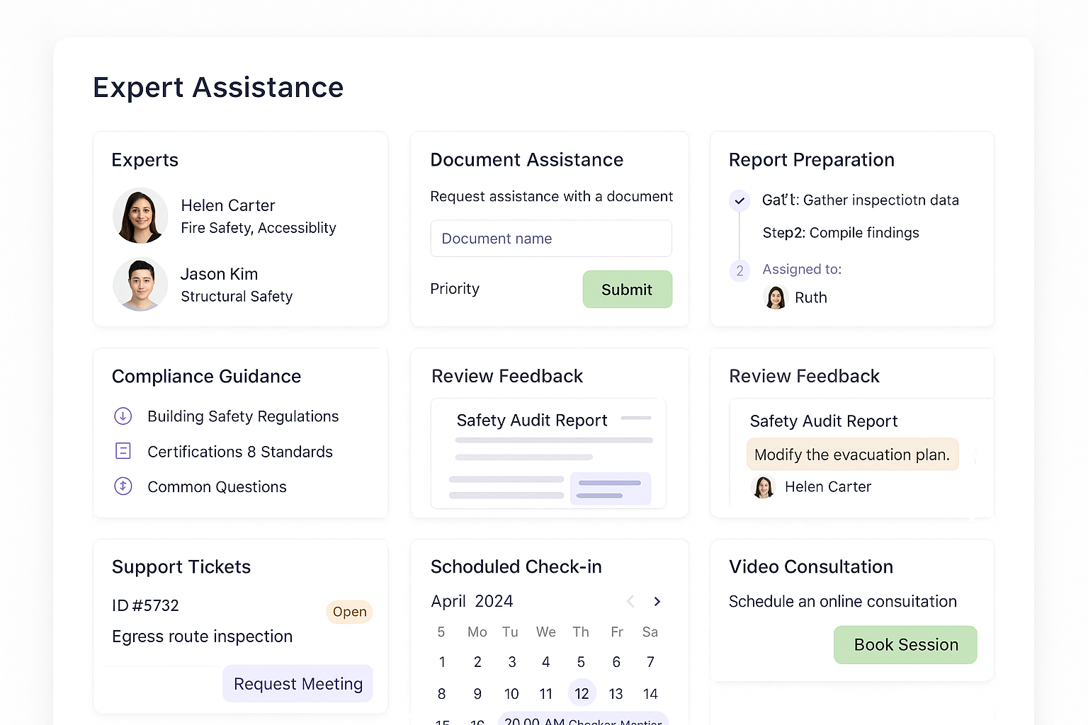 Support team interface